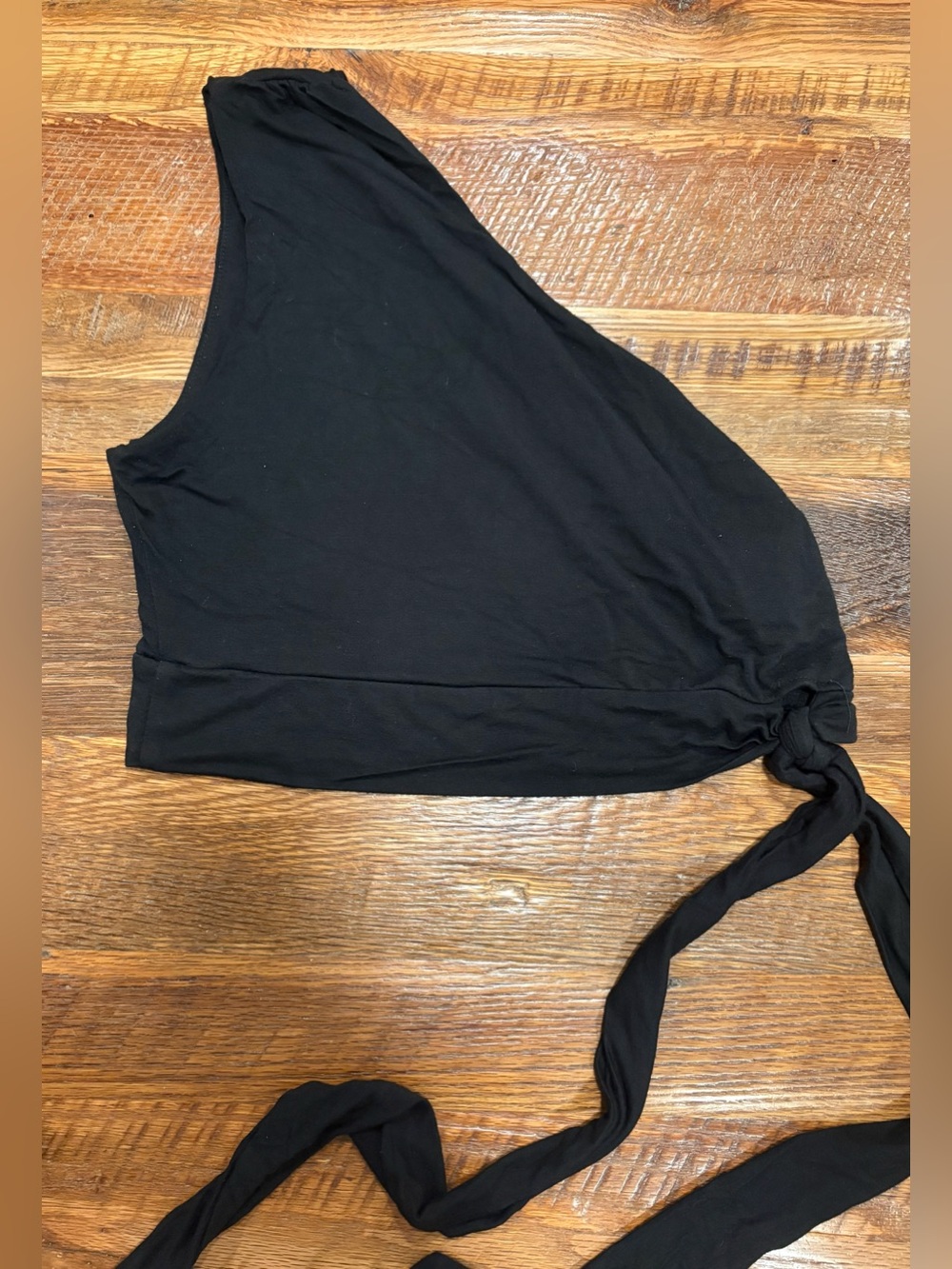 Final Touch Rayon Modal Womens One Shoulder Crop Top, Size Medium